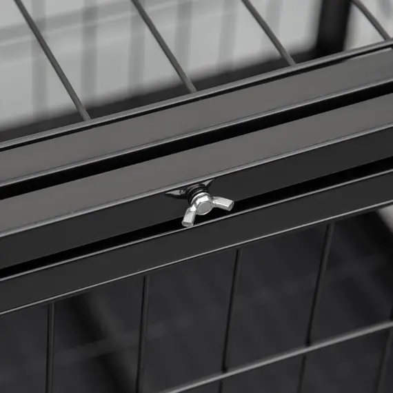 Buy 36" Heavy Duty Metal Dog Crate Pet Cage with Tray Wheeled Dog Kennel - Black (Medium), 9 image