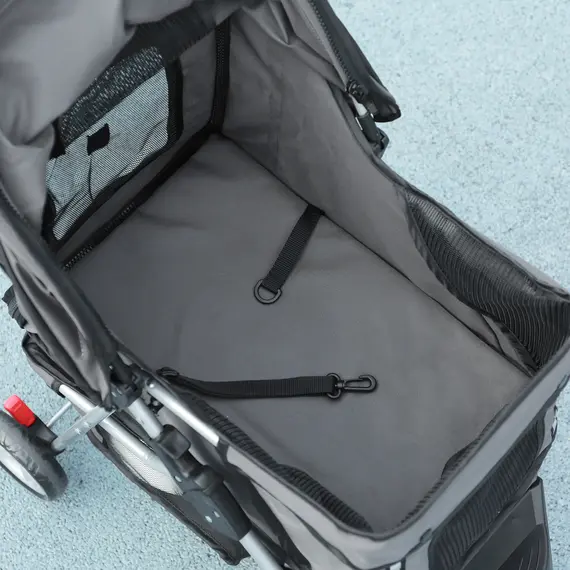 Buy 3 Wheel Pet Stroller for Small and Miniature Dogs, Charcoal Grey, 9 image