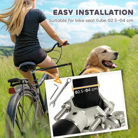 Buy Dog Lead for Bicycle, Dog Leash for Cycling, Training, Jogging, Black, 4 image