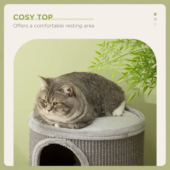 Buy Cat Climbing Frame, Covered with Sisal, Cosy Platform - Light Grey, 5 image