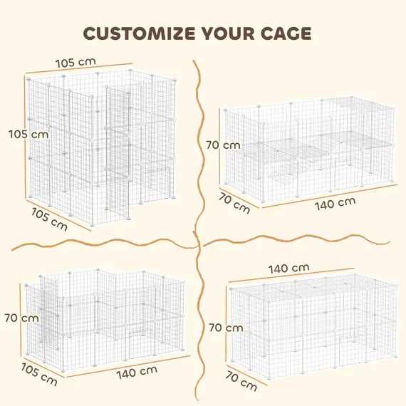 Buy DIY 36 Panel Pet Playpen Metal Wire Fence for Chinchilla, Hedgehog, Bunny, Indoor, Outdoor Use, White, 4 image