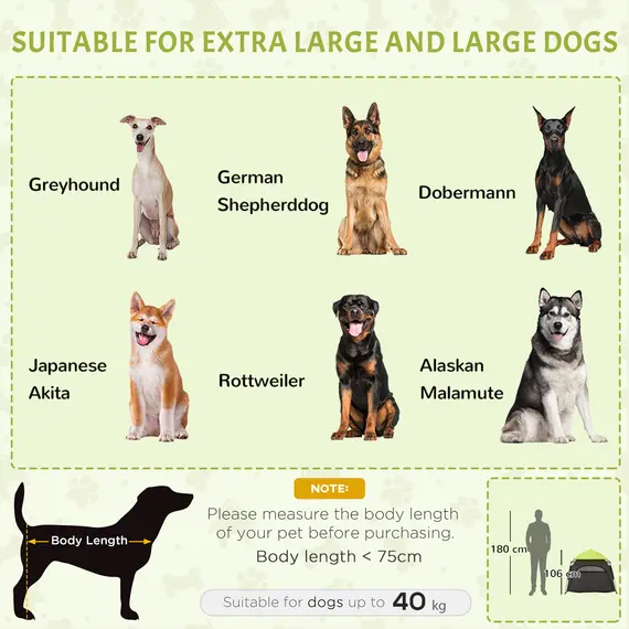 Buy Foldable Dog Cat Tent with Water-Resistant Oxford, Carry Bag for Extra Large Dog, Green, 4 image