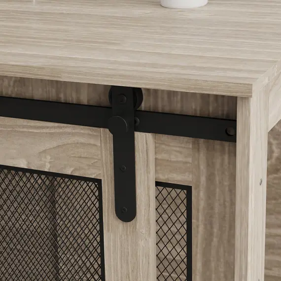 Buy Dog Crate Furniture with Sliding Door for Extra Large Dogs, 118 x 75.5 x 82cm, Walnut Brown, 9 image