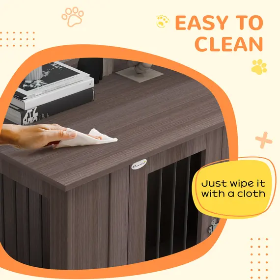 Buy Dog Crate Table for Medium and Large Dogs with Magnetic Door for Indoor Use, 116 x 60 x 87 cm, Purple, 8 image