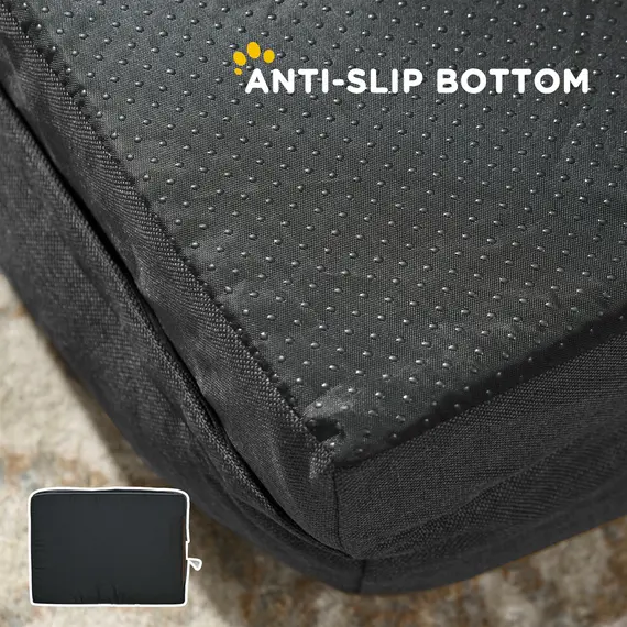 Buy Calming Dog Bed Pet Mattress w/ Removable Cover, Anti-Slip Bottom, for Small Dogs, 70L x 50W x 18Hcm - Charcoal Grey, 7 image