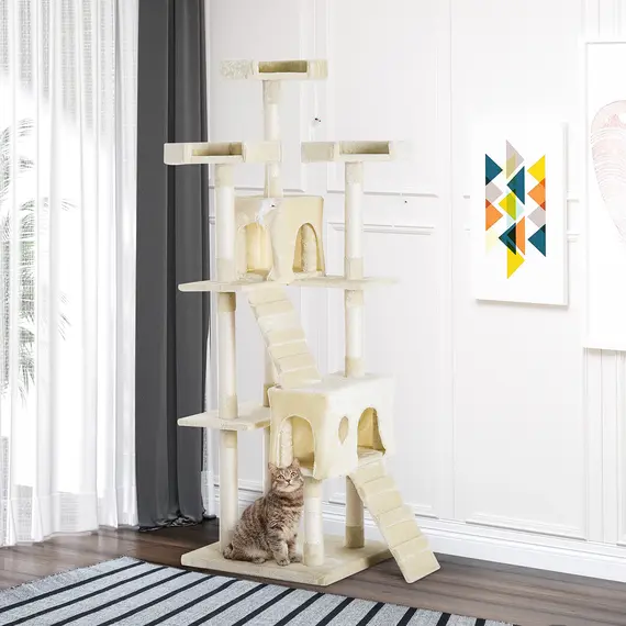 Buy Cat Tree for Indoor Cats Play Tower Activity Center Kitten Scratch Post Climbing Tower 181 cm, 2 image