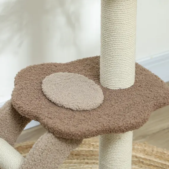 Buy Cat Tree for Indoor Cats, 88cm Cat Tower with Sisal Scratching Post, Hanging Ball, Large Cat Perch, Stairs, Brown, 7 image