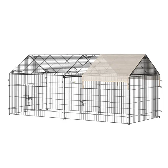 Buy Metal Rabbit Run Playpen, Guinea Pig Cage, 220 x 103 x 103 cm, Beige