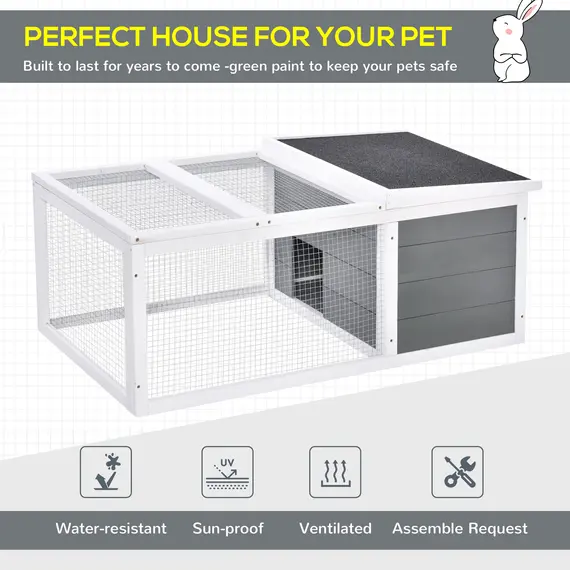 Buy Guinea Pigs Hutches Small Guinea Pigs Hutches Pet Run Cover, with Water-resistant Asphalt Roof, 4 image