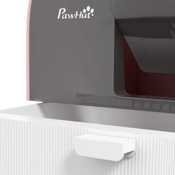 Buy Hooded Cat Litter Box, Kitten Litter Tray, with Lid, Scoop, Filter, Flap Door, Pink, 8 image
