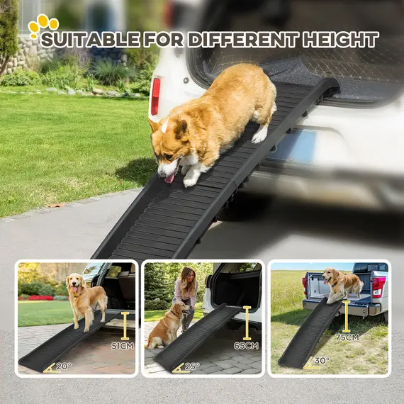 Buy Foldable Pet Ramp Dog Car Ramp for SUVs, Cars - Black, 8 image