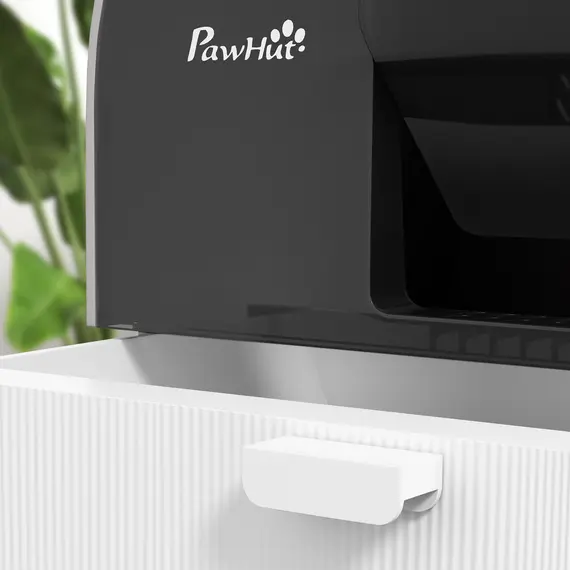 Buy Hooded Cat Litter Box, Kitten Litter Tray, with Lid, Scoop, Filter, Flap Door, Light Grey, 8 image