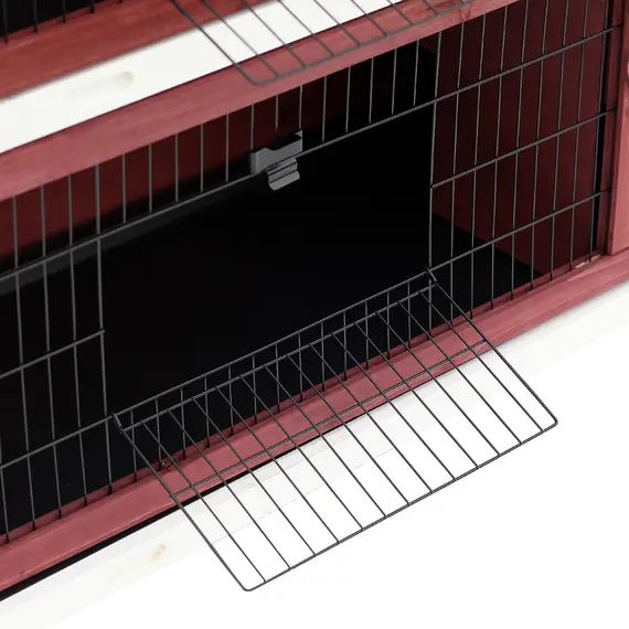 Buy Rabbit Hutch Outdoor 2-Tier Guinea Pig Cage Bunny House Cage with No-Leak Trays for Indoor and Outdoor 136 x 50 x 93cm, 9 image