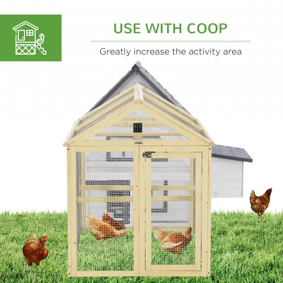 Buy Large Chicken Run, Wooden Chicken coop, with Combinable Design - Natural Wood Finish, 6 image