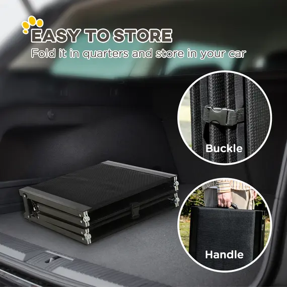 Buy Folding Dog Ramp for Car, Portable Pet Ramp, with Non-Slip Surface, Aluminium Alloy Frame, for XL Dogs, 6 image