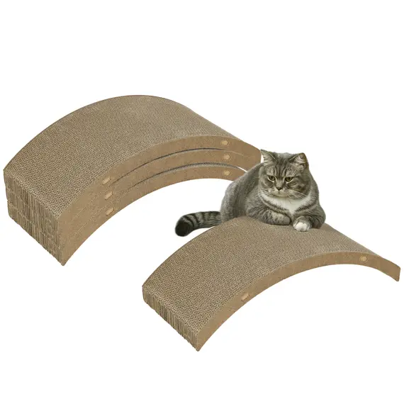 Buy Four-Piece Cat Scratching Board, Cat Treadmill Replacement, 55 x 26cm - Brown