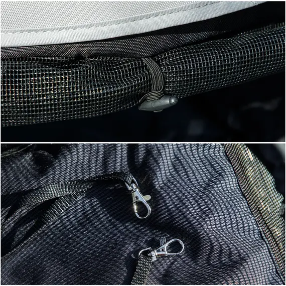 Buy Umbrella Structure Dog Stroller, Lightweight & Portable Dog Pram w/ Shoulder Strap, Storage Bag & Cup Holder, Light Grey, 9 image