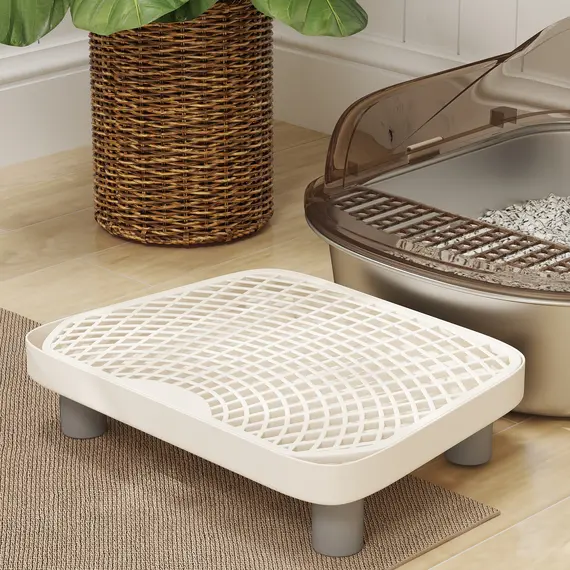 Buy Stainless Steel Litter Box with Lid, High Wall Sided Enclosure, Pedal, Scoop, Non-Sticky, Anti-Leakage, Easy Cleaning, 9 image