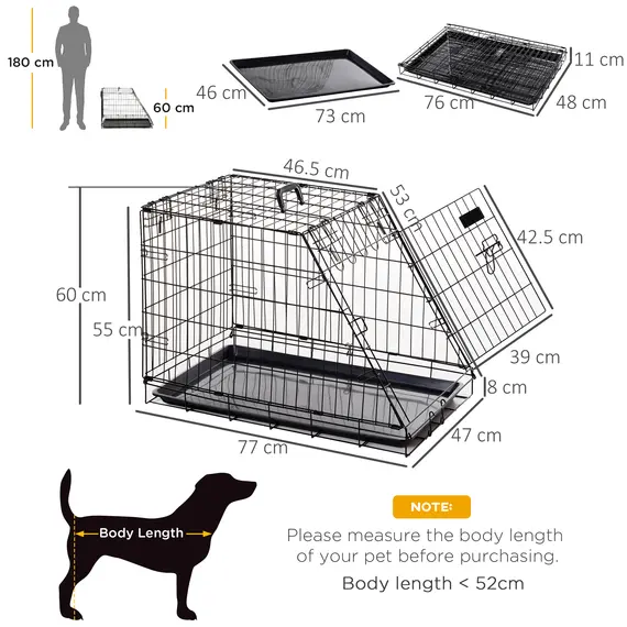Buy Trapeze Collapsible Dog Pet Travel Box Cage Removable Tray 77 x 47 x 55cm, 3 image