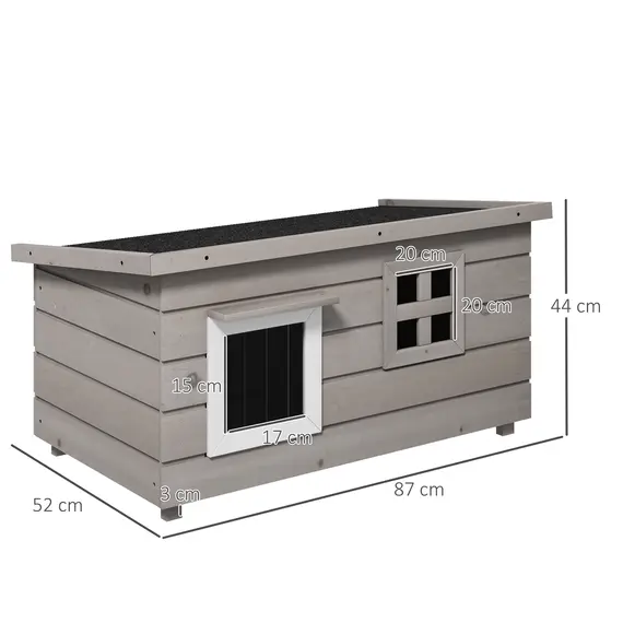 Buy Wooden Outdoor Cat House, Elevated Cat Shelter Kennel, Pet Play House with Openable Top, 3 image