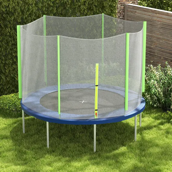 Buy 10ft Trampoline Net Replacement with 6 Plastic Pole Covers, Weather-Resistant Trampoline Netting Replacement with Zipped Entrance, Poles Not Included, Green, 7 image