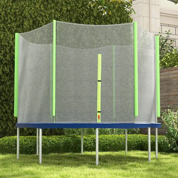 Buy 10ft Trampoline Net Replacement with 6 Plastic Pole Covers, Weather-Resistant Trampoline Netting Replacement with Zipped Entrance, Poles Not Included, Green, 8 image