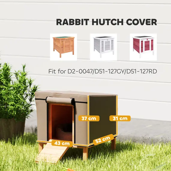 Buy Waterproof Rabbit Hutch Cover for X-D2-0047 and Similar Model Rabbit Hutch, 43 x 52 x 37 cm, Brown, 3 image