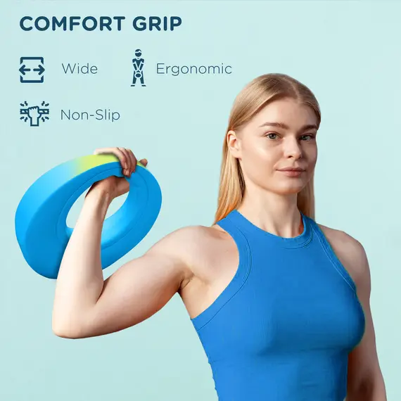 Buy 10kg Kettlebell, Soft Kettle Bell with Wide Handle for Home Gym, Weight Lifting, Strength Training, Light Blue, 4 image