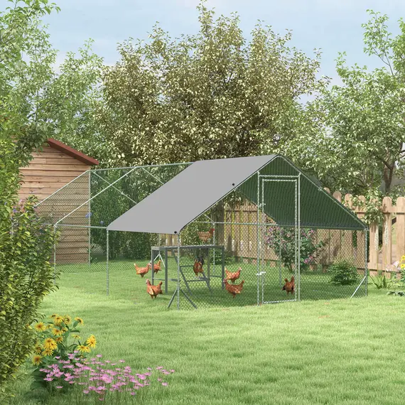 Buy Walk In Chicken Run with Chicken Activity Shelf and Cover, 3 x 6 x 2m, 2 image