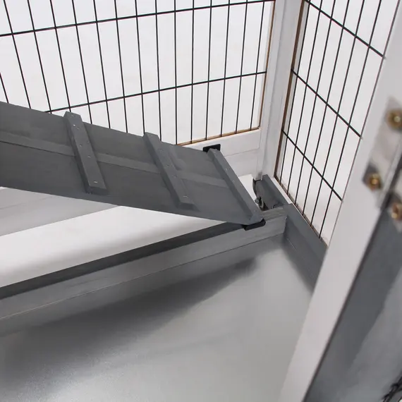 Buy Small Animals 2-TierFir Wood Guinea Pigs Hutches Indoor Hutch Grey, 8 image