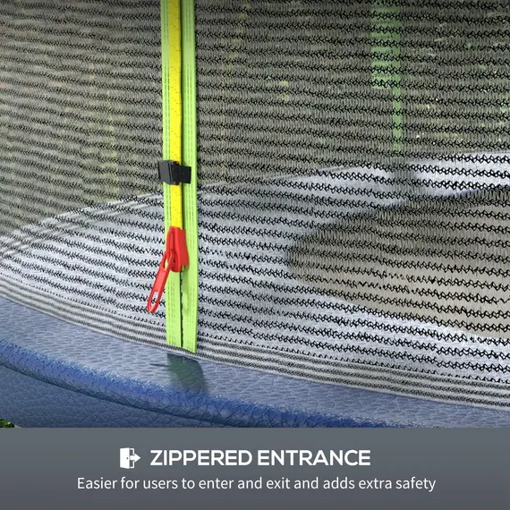 Buy 10ft Trampoline Net Replacement with 6 Plastic Pole Covers, Weather-Resistant Trampoline Netting Replacement with Zipped Entrance, Poles Not Included, Green, 5 image