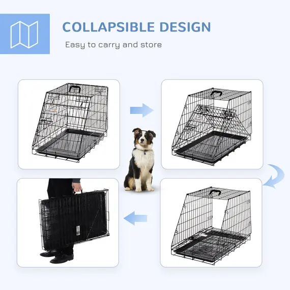 Buy Trapeze Collapsible Dog Pet Travel Box Cage Removable Tray 77 x 47 x 55cm, 5 image