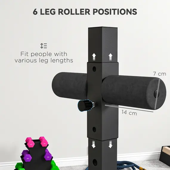 Buy Back Extension Roman Chair, Hyperextension Bench with Adjustable Leg Roller for Back, Abdominal and Gluteal Training, 5 image