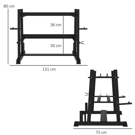 Buy 3-Tier Dumbbell Rack, Versatile Weight Rack with 4 Weight Rods for Dumbbells, Kettlebells and Plates (Rack Only), 3 image