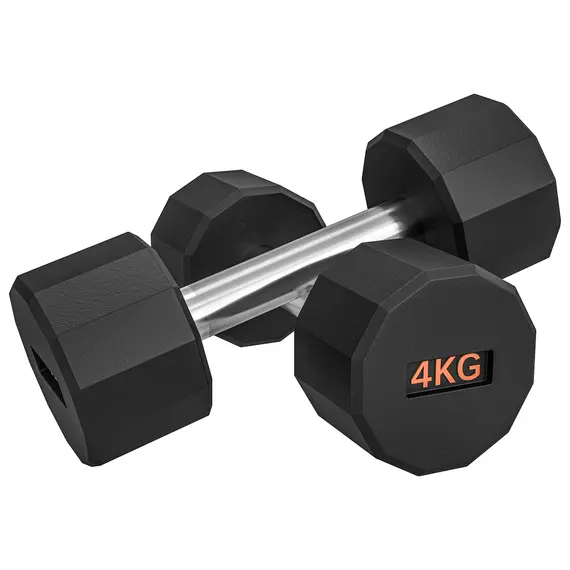 Buy 2 x 4kg Dumbbells Weights Set with 12-Sided Shape and Non-Slip Grip for Men Women Home Gym Workout