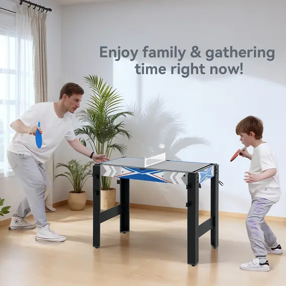 Buy 5 in 1 Multi Games Table Combo Sports Game Table for Kids, Mini Pool Table, Table Tennis Table, Hockey Table, Basketball Arcade Game, Bow and Arrow, Blue, 6 image