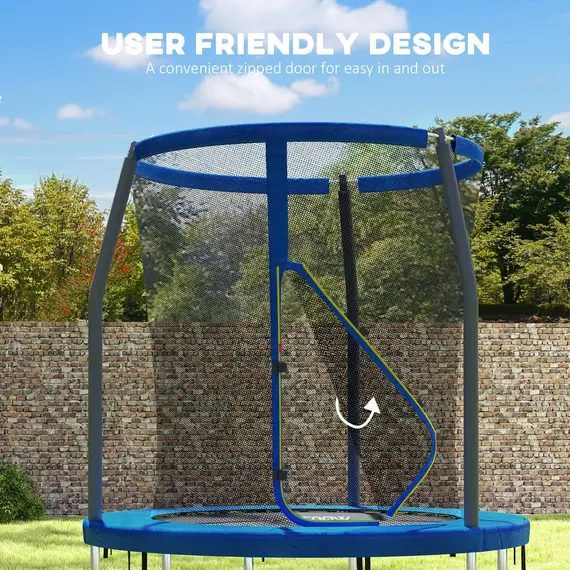 Buy 6ft Trampoline with Safety Enclosure Net, Steel Frame Outdoor Trampoline, with Edge, Safety Cover, 6 image