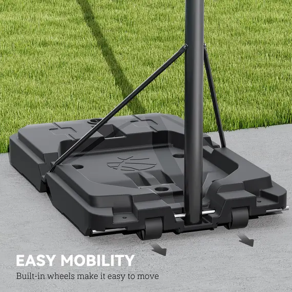 Buy Basketball Hoop Outdoor, Basketball Hoop and Stand with 10-Level Adjustable Height, Weighted Base, Portable on Wheels, 2.3-3.05m, for Teens, Juniors, Adults, 7 image