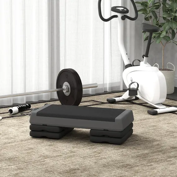 Buy Adjustable Fitness Stepper, with Non-Slip Surface, for Home, Gym, Office Workout, Grey, 7 image