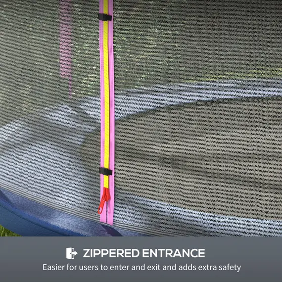Buy 8ft Trampoline Net Replacement with 6 Plastic Pole Covers, Weather-Resistant Trampoline Netting Replacement with Zipped Entrance, Poles Not Included, Pink, 5 image