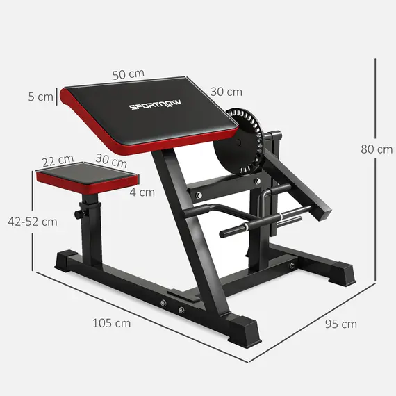 Buy Adjustable Preacher Curl Bench, Multi-Functional Weight Bench with Handlebar and Elbow Cushion for Home and Outdoor Gym, 3 image