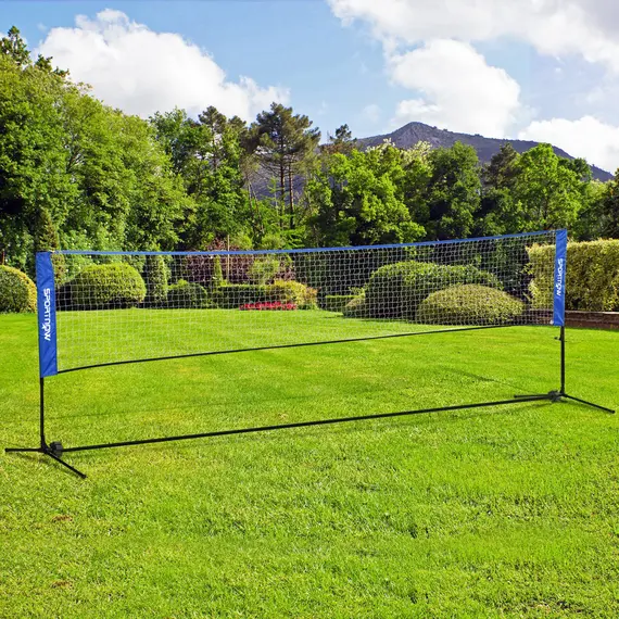 Buy 4m Badminton Net, Height Adjustable Outdoor Sports Net, with Carry Bag, for Tennis, Pickleball, Volleyball, Blue, 2 image