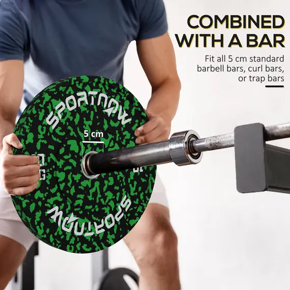 Buy Olympic Weight Plates Set, Solid Rubber Bumper Plates Weights Discs with 2"/5cm Holes, for Home Gym Weight Lifting Strength Training, 2 x 10kg, 5 image