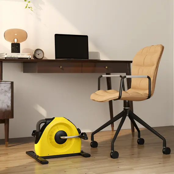 Buy Mini Exercise Bike, Portable Pedal Exerciser with LCD Display for Legs, Arms, Rehabilitation, Therapy, Yellow, 2 image