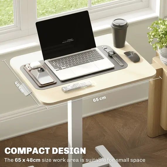 Buy 68-108cm Height Adjustable Work Desk - Wood-Effect/White, 6 image