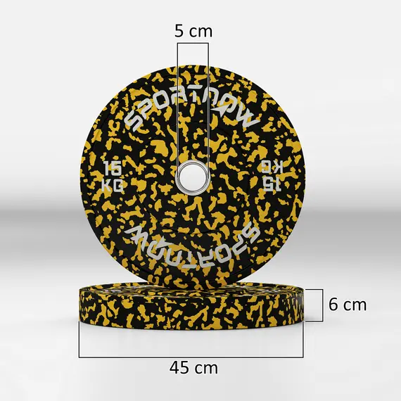 Buy Olympic Weight Plates Set, Solid Rubber Bumper Plates Weights Discs with 2"/5cm Holes, for Home Gym Weight Lifting Strength Training, 2 x 15kg, 3 image