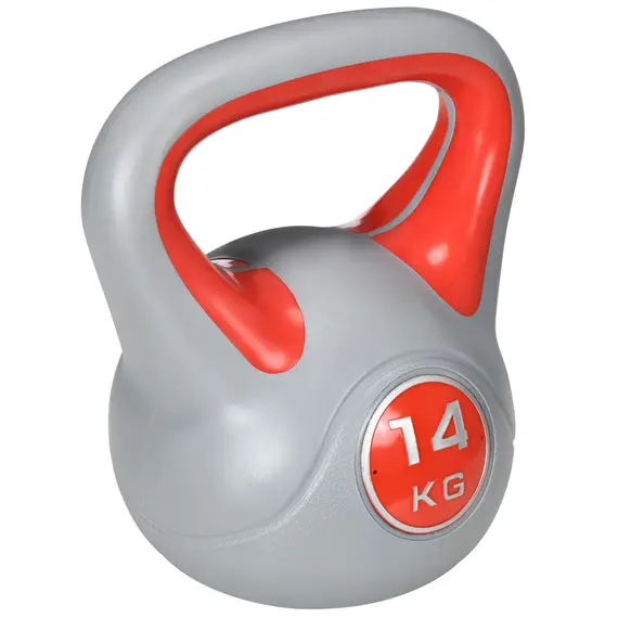 Buy Kettlebell, 14kg Kettle Bells with Handle for Home Gym Weight Lifting and Strength Training, Red and Grey