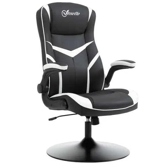 Buy Gaming Chair Ergonomic Computer Chair with Adjustable Height Pedestal Base, Home Office Desk Chair PVC Leather Exclusive Swivel Chair Black