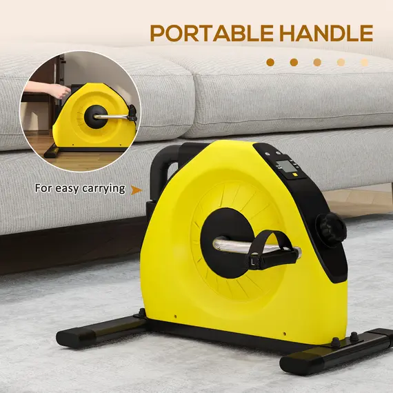 Buy Mini Exercise Bike, Portable Pedal Exerciser with LCD Display for Legs, Arms, Rehabilitation, Therapy, Yellow, 6 image