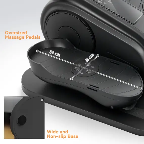 Buy Under Desk Elliptical Machine, Seated Pedal Exerciser, Mini Elliptical Trainer with LCD Monitor, Remote Control and 10 Adjustable Speed, Quiet & Portable for Seniors, Black, 7 image
